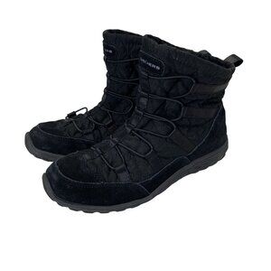 Skechers Womens Black Quilted Winter Booties Size 6